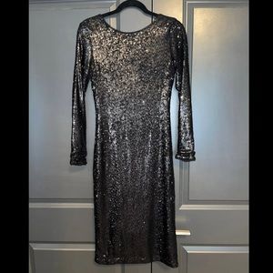 Sequined Black Midi Dress